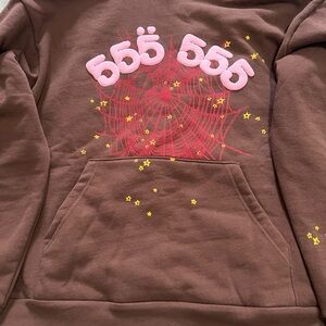 Sp5der Angel Number Hoodie (Brown)